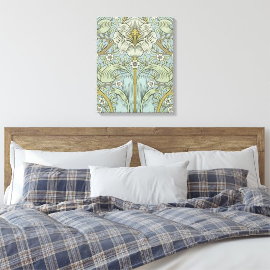 William Morris Spring Thicket: Antiek Bloemen Canvas Afdruk (Insitu (Slaapkamer))