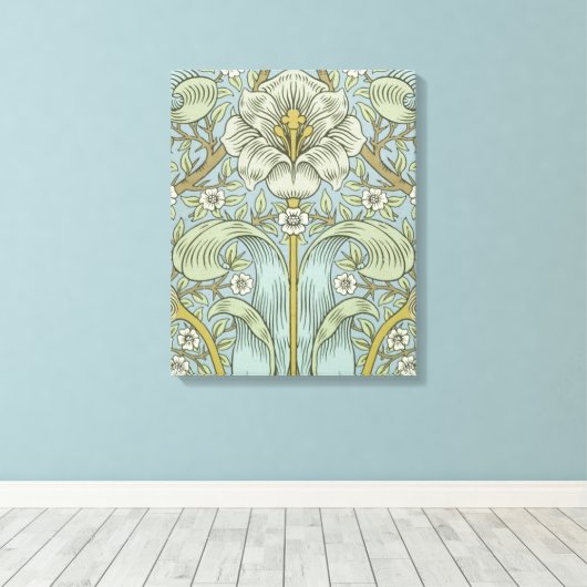 William Morris Spring Thicket: Antiek Bloemen Canvas Afdruk (Insitu (Houten vloer))