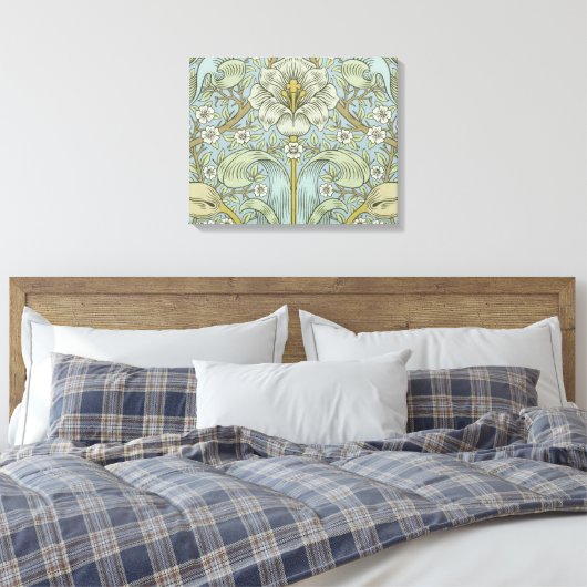 William Morris Spring Thicket: Antiek Bloemen Canvas Afdruk (Insitu (Slaapkamer))