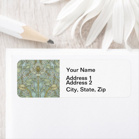 William Morris Spring Thicket: Antiek Bloemen Etiket (Insitu)