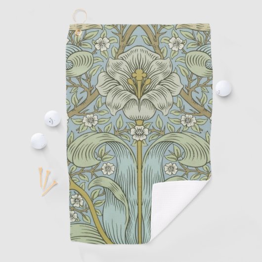 William Morris Spring Thicket: Antiek Bloemen Golfhanddoek (Insitu)