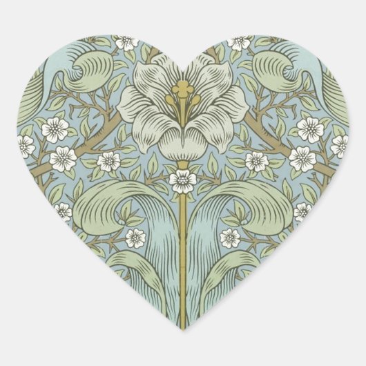 William Morris Spring Thicket: Antiek Bloemen Hart Sticker (Voorkant)