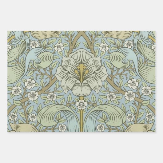 William Morris Spring Thicket: Antiek Bloemen Inpakpapier Vel (Voorkant)