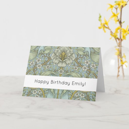 William Morris Spring Thicket: Antiek Bloemen Kaart (Gele Bloem)