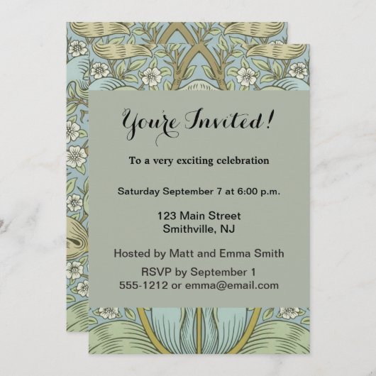 William Morris Spring Thicket: Antiek Bloemen Kaart (Voorkant / Achterkant)