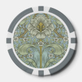 William Morris Spring Thicket: Antiek Bloemen Poker Chips (Voorkant)