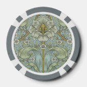 William Morris Spring Thicket: Antiek Bloemen Poker Chips (Achterkant)