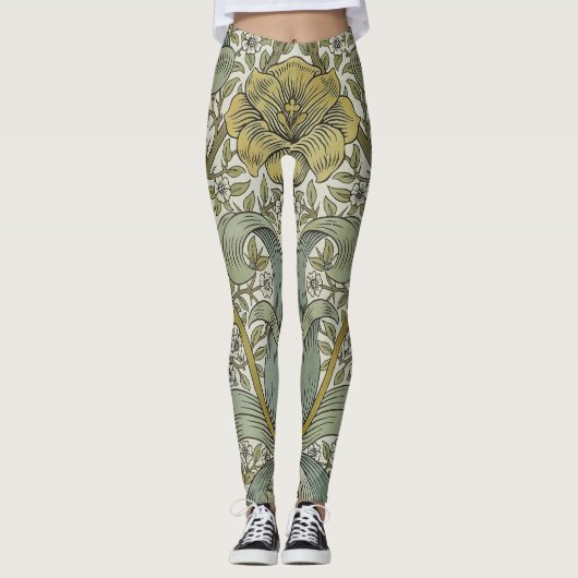 William Morris Spring Thicket Classic Pattern Leggings (Voorkant)