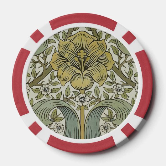 William Morris Spring Thicket Classic Pattern Poker Chips (Achterkant)