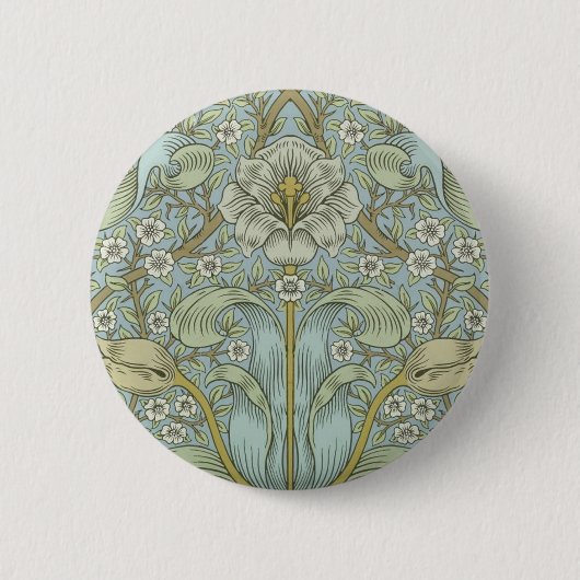 William Morris Spring Thicket Classic Pattern Ronde Button 5,7 Cm (Voorkant)