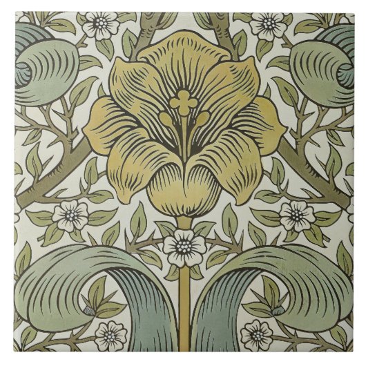 William Morris Spring Thicket Classic Pattern Tegeltje (Voorkant)