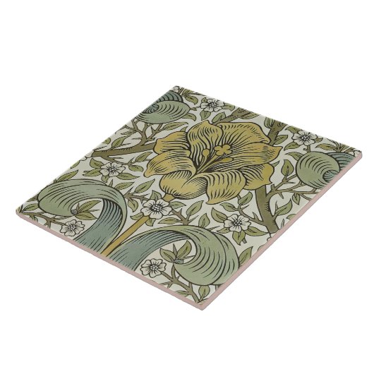 William Morris Spring Thicket Classic Pattern Tegeltje (Zijkant)
