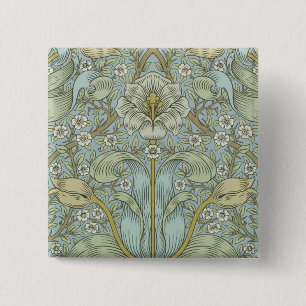 William Morris Spring Thicket Classic Pattern Vierkante Button 5,1 Cm