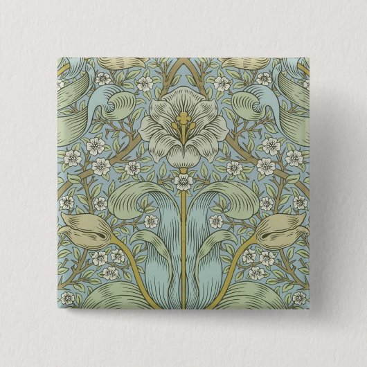 William Morris Spring Thicket Classic Pattern Vierkante Button 5,1 Cm (Voorkant)