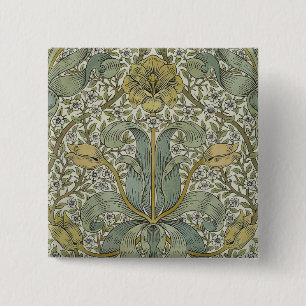 William Morris Spring Thicket Classic Pattern Vierkante Button 5,1 Cm