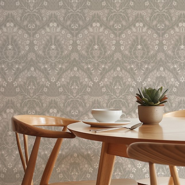 William Morris Spring Thicket Warm Taupe & Ivoor Behang (Creator heeft geüpload)