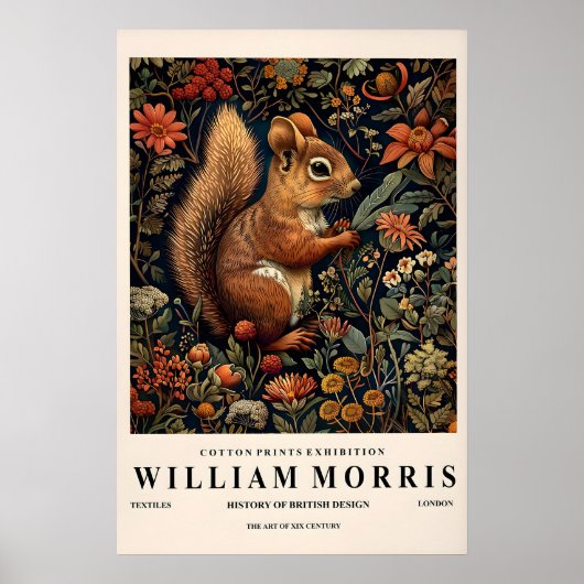 William Morris Squirrel Print Botanical (Voorkant)