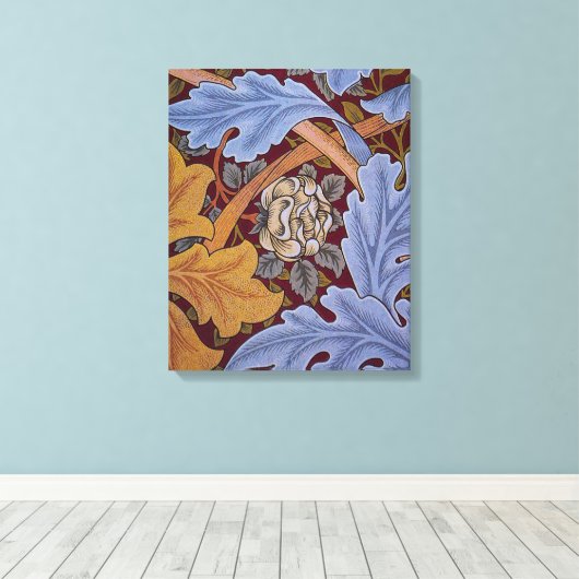 William Morris St James Acanthus Wallpaper Canvas Afdruk (Insitu (Houten vloer))