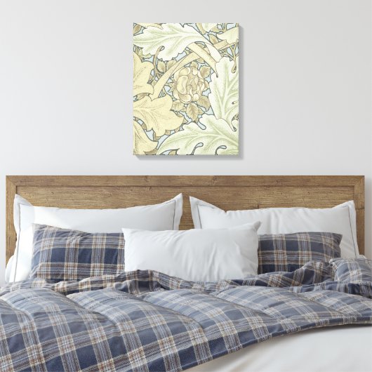 William Morris St James Acanthus Wallpaper Canvas Afdruk (Insitu (Slaapkamer))