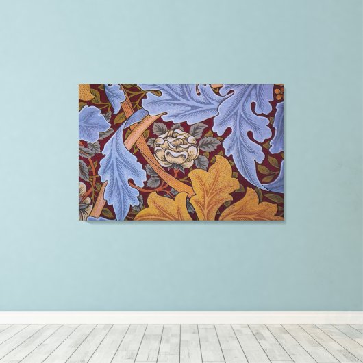 William Morris St James Acanthus Wallpaper Canvas Afdruk (Insitu (Houten vloer))