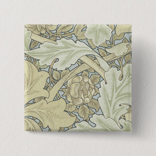 William Morris St James Acanthus Wallpaper Vierkante Button 5,1 Cm (Voorkant)