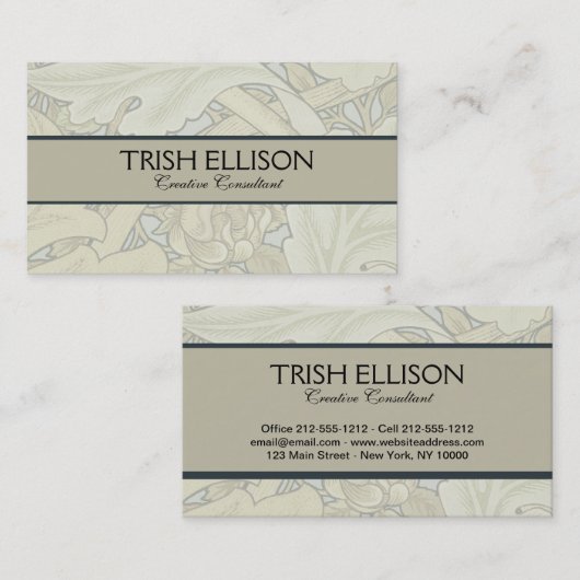 William Morris St James Acanthus Wallpaper Visitekaartje (Voorkant / Achterkant)