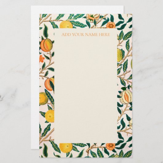 WILLIAM MORRIS STATIONERY "POMEGRANATE" PATROON BRIEFPAPIER (Voorkant / Achterkant)