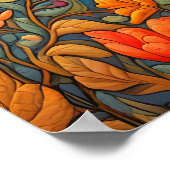 William Morris Stijl Bloemen Patroon in Herfst Kle Poster (Hoek)