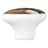 William Morris stijl Bloemen Rechts tegenover Fox Keramische Knop (Zijkant)