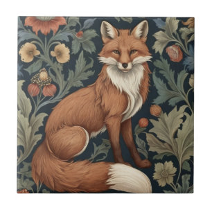 William Morris stijl Bloemen Rechts tegenover Fox Tegeltje