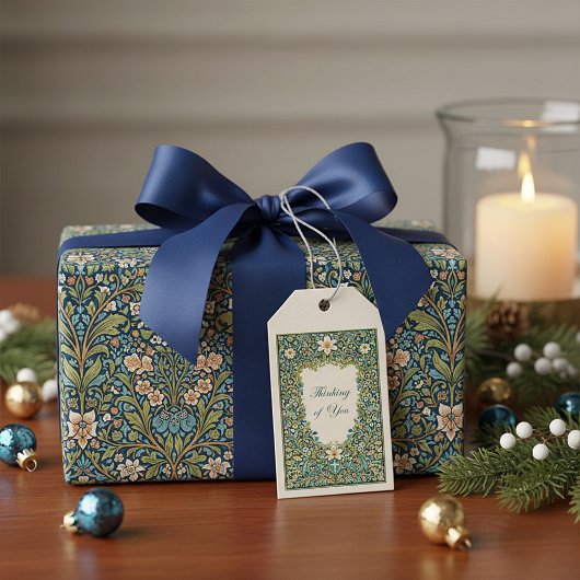 William Morris stijl bloemendeken voor jou Cadeaulabel
