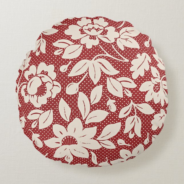 William Morris stijl bloempatroon Rond Kussen (Voorkant)