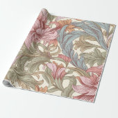 William Morris stijl botanisch bloempatroon Cadeaupapier (Uitgerold)