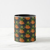 William Morris stijl botanische bloem zwart Mok (Midden)