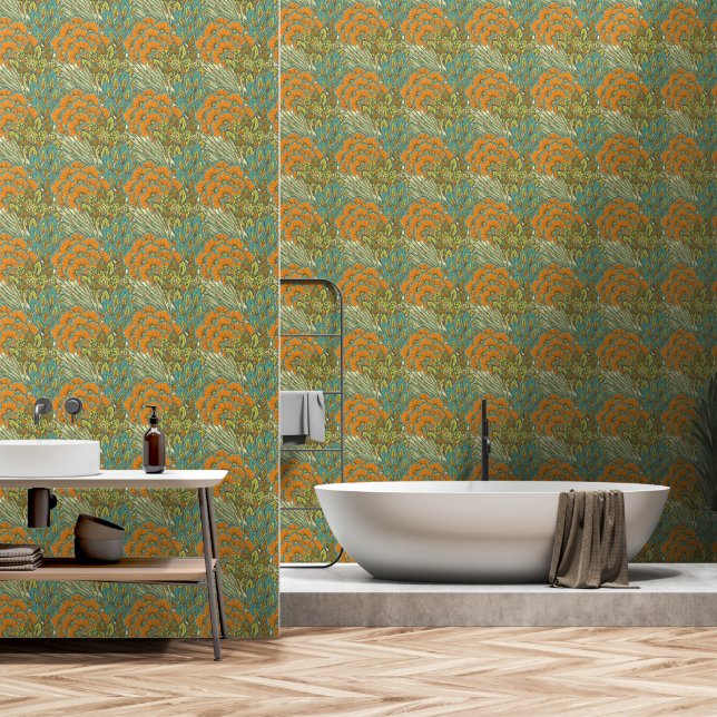 William Morris stijl  Green Orang Behang (Badkamer)