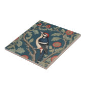 William Morris stijl Grote gevlekte specht Vogel Tegeltje (Zijkant)