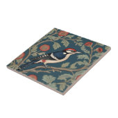 William Morris stijl Grote gevlekte specht Vogel Tegeltje (Zijkant)