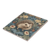 William Morris stijl Hedgehog Rechts Facing Floral Tegeltje (Zijkant)