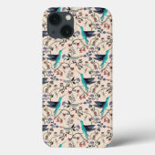 William Morris stijl Kolibrie Botanisch  Case-Mate iPhone Case (Achterkant)