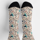 William Morris stijl Kolibrie Botanisch Sokken (Top)