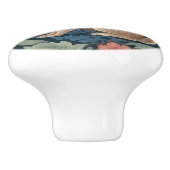 William Morris stijl Konijn Links Facing Floral Keramische Knop (Zijkant)