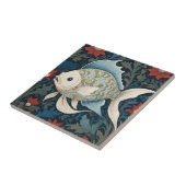 William Morris stijl L Vis Onderwater Zee Oceaan Tegeltje (Zijkant)