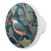 William Morris stijl Left Facing Nuthatch Bird Keramische Knop (Rechts)