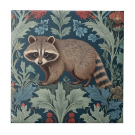 William Morris stijl Left Facing Raccoon Tegeltje