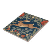 William Morris stijl Left Facing Running Hare Tegeltje (Zijkant)