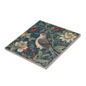 William Morris stijl Left Mockingbird Vogel bloeme Tegeltje (Zijkant)