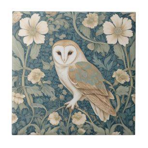 William Morris stijl Links Blauwgroen Cream Barn O Tegeltje