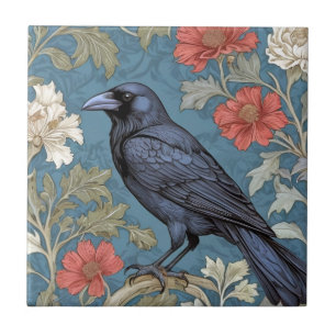 William Morris stijl Links tegenover Black Crow Bi Tegeltje