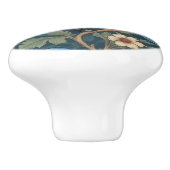 William Morris stijl Links tegenover Bluebird Bird Keramische Knop (Zijkant)