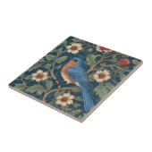 William Morris stijl Links tegenover Bluebird Bird Tegeltje (Zijkant)